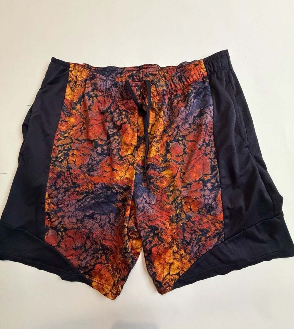 All In Motion Black Lava Print Athletic Running Shorts L